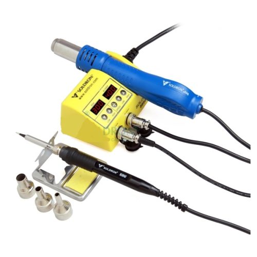 SOLDRON 8898 Portable Dual Hot Air Soldering Station with wall mounting