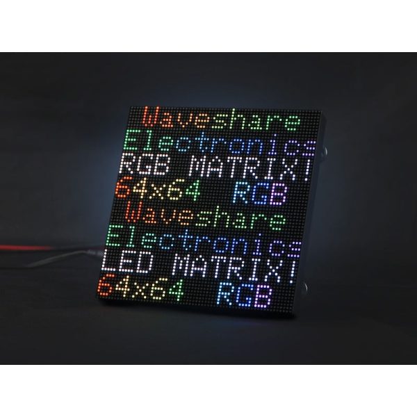 Waveshare RGB full-color LED matrix panel, 2.5mm Pitch, 64×64 pixels, adjustable brightness