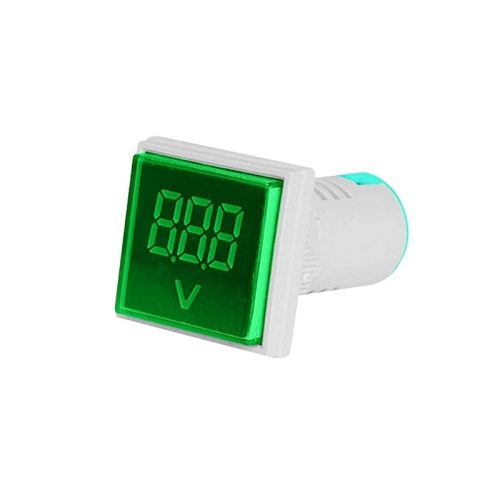 Green AC60-500V 22mm AD16-22FSV Square Cover LED Voltmeter Indicator Light