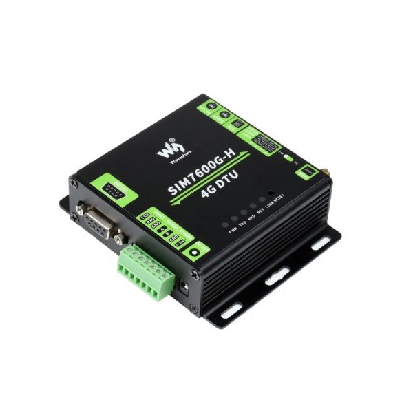 Waveshare Industrial Grade SIM7600G-H 4G DTU, USB UART/RS232/RS485 Multi Interfaces Communication, LTE Global Band Support