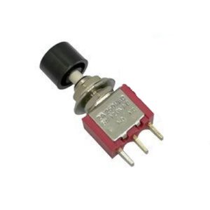 Black R13-502 12MM 2PIN Momentary Self-Reset Round Cap Push Button Switch
