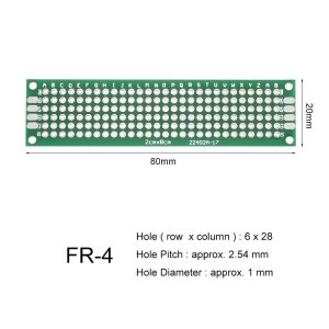 7 x 9 cm Universal PCB Prototype Board Single-Sided 2.54mm Hole Pitch
