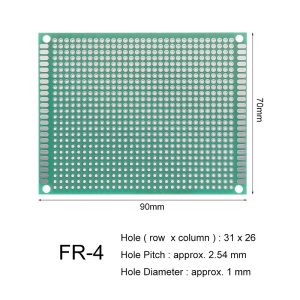 13 x 25 cm Universal PCB Prototype Board Single-Sided 2.54mm Hole Pitch