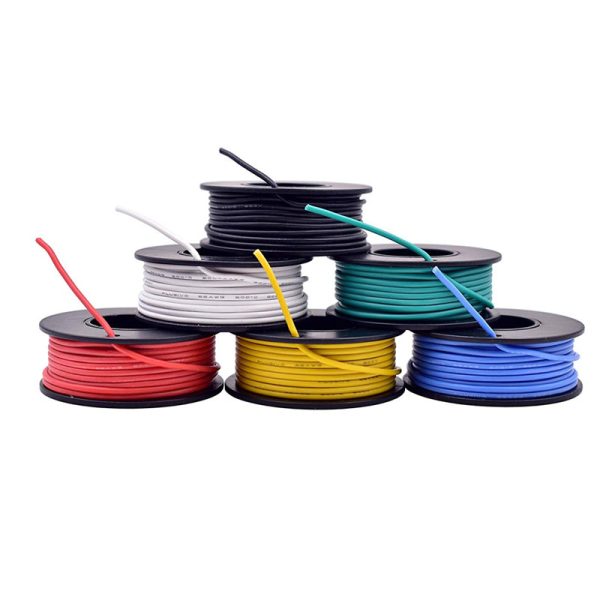Plusivo 24AWG Hook up Wire Kit – 600V Pre-Tinned Stranded Silicon Wire of 6 Colors x 9M