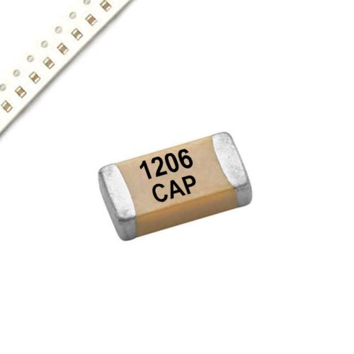 100nF / 0.1uF (104) 50V 1206 SMD Capacitor (Pack of 10 Pieces)