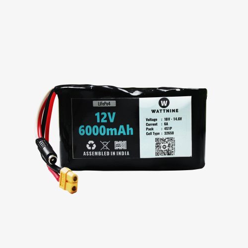 12V 6Ah Lithium Battery Pack – LiFePo4 Battery with 1 year Warranty