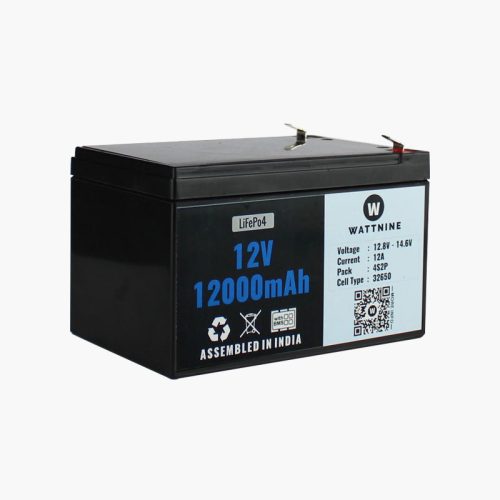 WATTNINE® 12V 12Ah Lithium(LiFePo4) Battery with 1 year Warranty