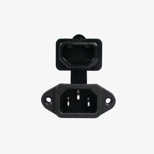 3 Pin Male Connector / IEC Screw Panel Mount Power Socket with Rubber Cover