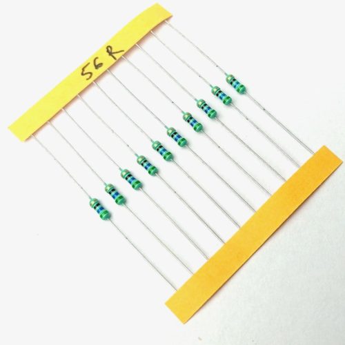 56 ohm, 1/4 Watt Resistor with 5% tolerance (Pack of 10)