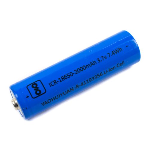 3.7V 2000mAh Lithium-Ion Battery ICR18650 with Tip Top