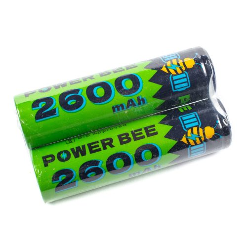 Power Bee 18650 3.7V 2600mAh Lithium-Ion Battery Pair with Tip Top