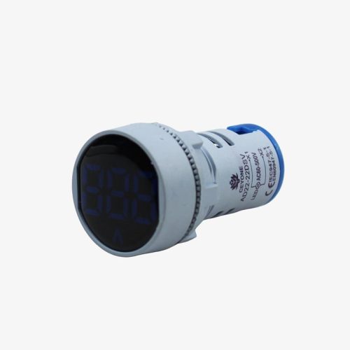 Ceyone AD22-22DSV AC Voltmeter Display Round Blue 22mm (60 to 500 VAC)