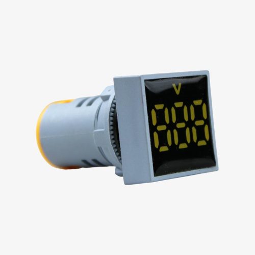 Ceyone AD16-22FSV AC Voltmeter Display Sqaure Yellow 22mm (60 to 500 VAC)