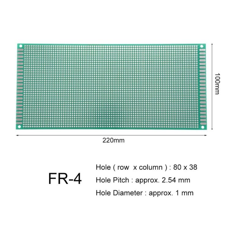 Robozar 17 10 x 22 cm Universal PCB Prototype Board Single-Sided 2.54mm Hole Pitch