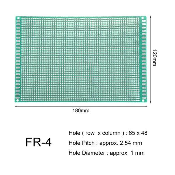 12 x 18 cm Universal PCB Prototype Board Single-Sided 2.54mm Hole Pitch