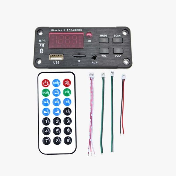 12V Bluetooth 5.0 MP3 Player WMA Decoder Board Module with Remote Control Power Amplifier Dual Channel 25W+25W