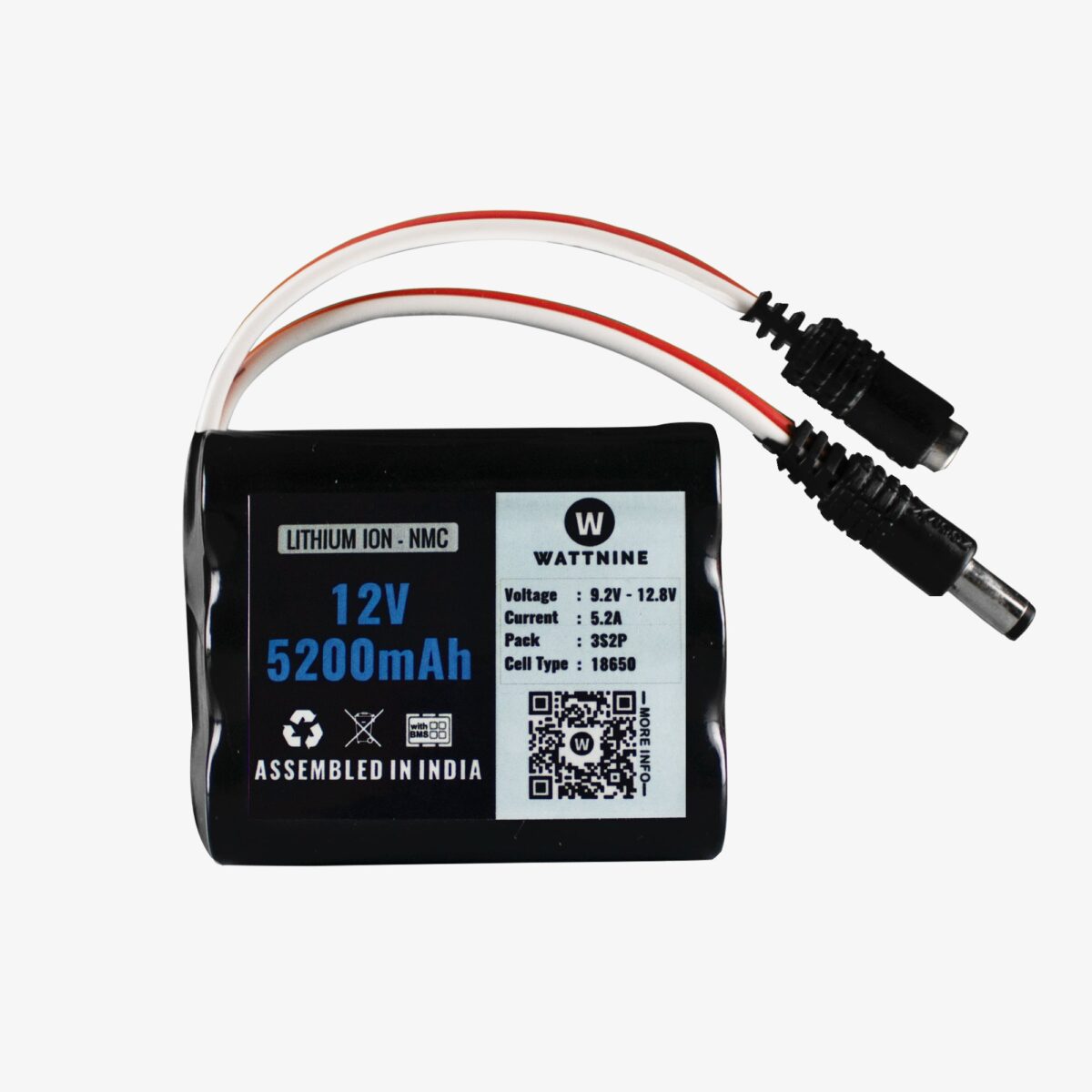 12V 5200mAh Lithium ion Battery with 1 year Warranty