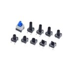 180Pcs. Micro Tactile Push Button Switch Kit (10 Shaft Size)