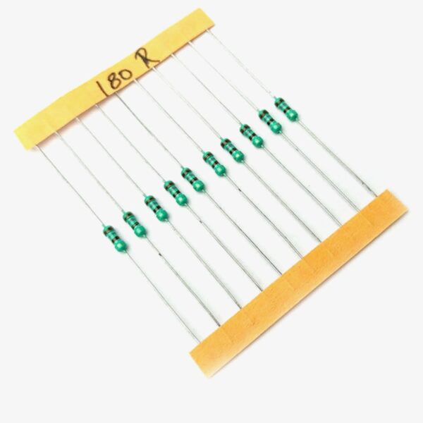 180 ohm,  1/4 Watt Resistor with 5% tolerance (Pack of 10)