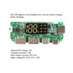 18650 5V 1A2A Lithium Battery Digital Display Charging Module with Dual USB Output Quick Charge Supported 1