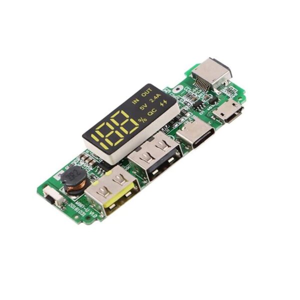18650 5V 1A2A Lithium Battery Digital Display Charging Module with Dual USB Output Quick Charge Supported 2