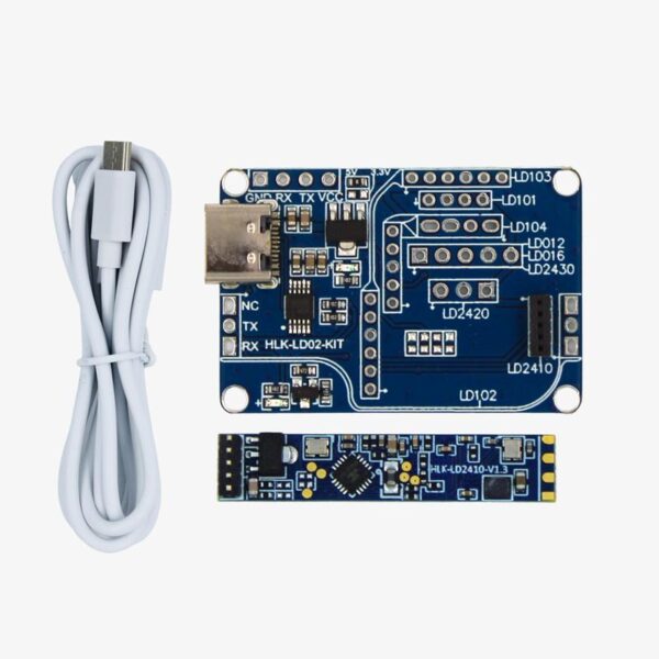 HLK-LD2410B Test Kit – 24GHz 6 Meter Ranging Human Presence Radar Sensor Module | LD2410 Respiration and Heartbeat Monitoring Non-contact Induction Smart Sensor Module