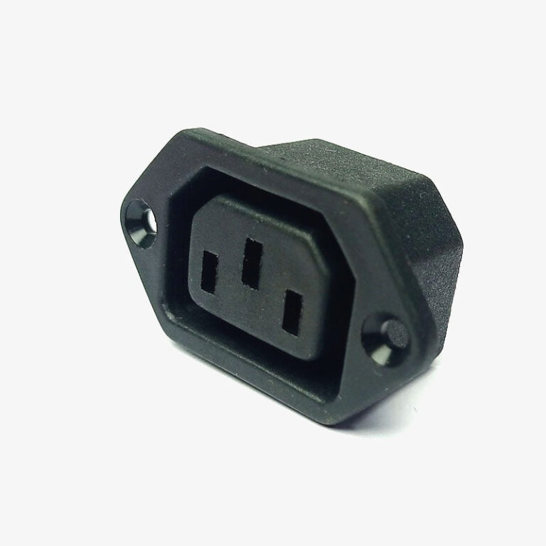 3-Pin Female Panel Mount AC Power Supply Socket – 10A 250V