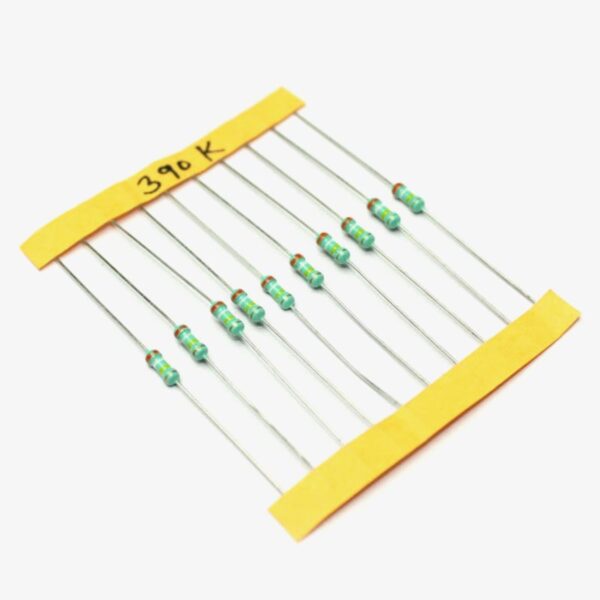 390K ohm,  1/4 Watt Resistor with 5% tolerance (Pack of 10)