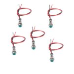 3V 5MM Green LED Metal Indicator Light with 20CMCable pack of 5 1