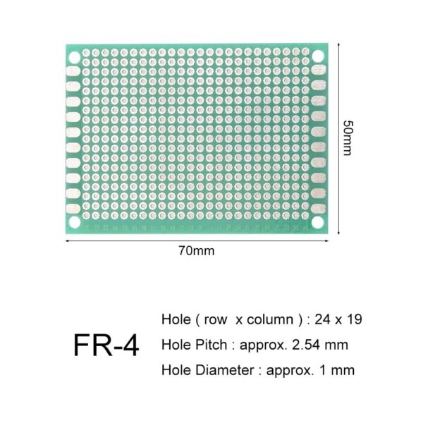 5 x 7 cm Universal PCB Prototype Board Single-Sided 2.54mm Hole Pitch