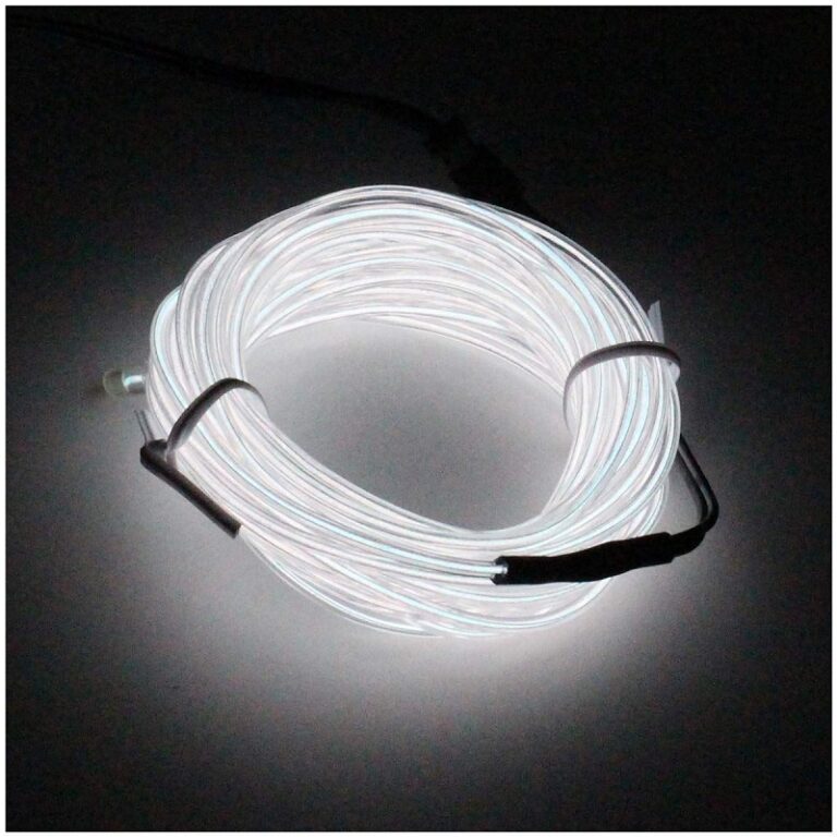 5M Light Dance Party Decor Light Neon LED Lamp Flexible Rope Tube Waterproof LED Strip – Only EL Wire -WHITE