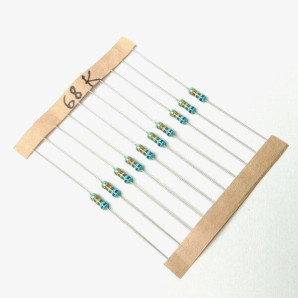 68K ohm,  1/4 Watt Resistor with 5% tolerance (Pack of 10)