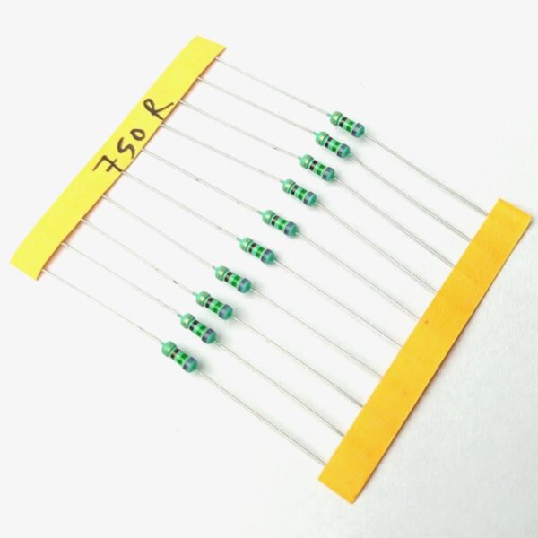 750 ohm,  1/4 Watt Resistor with 5% tolerance (Pack of 10)