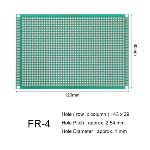 8 x 12 cm Universal PCB Prototype Board Single-Sided 2.54mm Hole Pitch