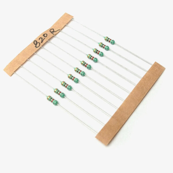 820 ohm,  1/4 Watt Resistor with 5% tolerance (Pack of 10)