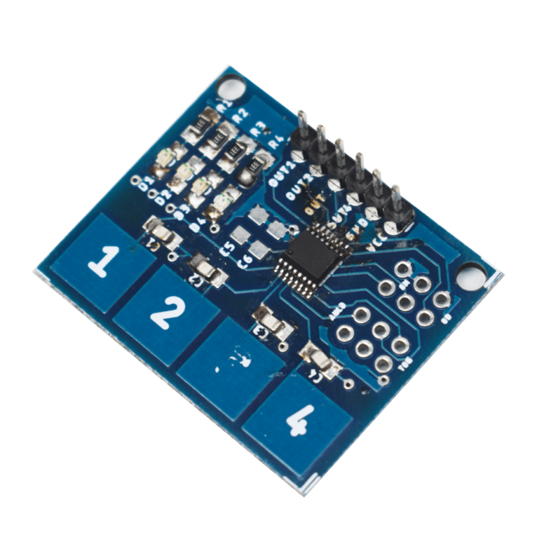 Robozar 13 TTP224 4-Channel Capacitive Touch Sensor/Switch Module