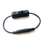 Black DC5.5 mm Male to Female Plug Extension with ON OFF Switch 1