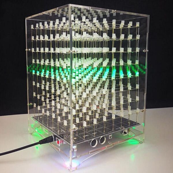 DIY 3D 8S Music Light Cube Kit 8x8x8 Music Spectrum LED Electronic DIY Kit 3