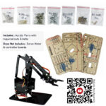 DIY Robotic Arm – Acrylic DIY Kit with Nuts,  Bolts and Full Assembly guide (Without Servo)