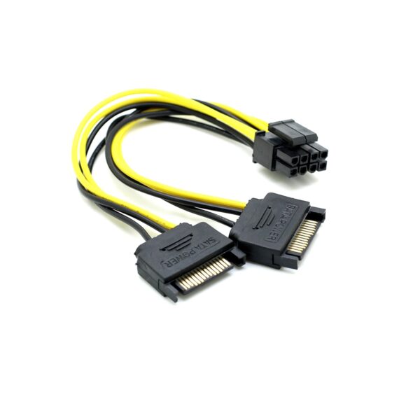 Dual SATA 15PIN to,  8PIN Graphics Card,  Power Lines