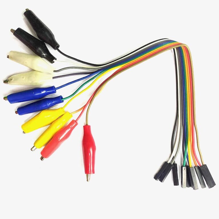 Female Jumper Wires with Alligator Clips (20 cm) – 10pcs Crocodile Dupont Female Connector