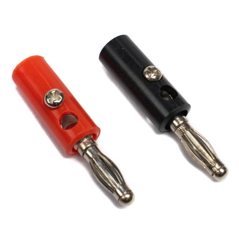 Banana Plug Connector Pair (RED + BLACK) 4mm
