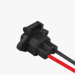 3 Pin Male Connector / IEC Screw Panel Mount Power Socket with Wire and Plastic Cover