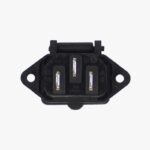 3 Pin Power Socket Male Connector / IEC Screw Panel Mount with Plastic Cover