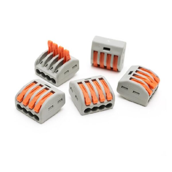 PCT-214 0.08-2.5mm 4 Pole Wire Connector Terminal Block with Spring Lock Lever for Cable Connection
