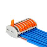 PCT-218 0.08-2.5mm 8 Pole Wire Connector Terminal Block with Spring Lock Lever for Cable Connection