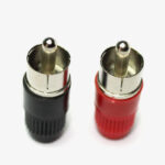 RCA Plug Male Connector Pair (Red & Black)