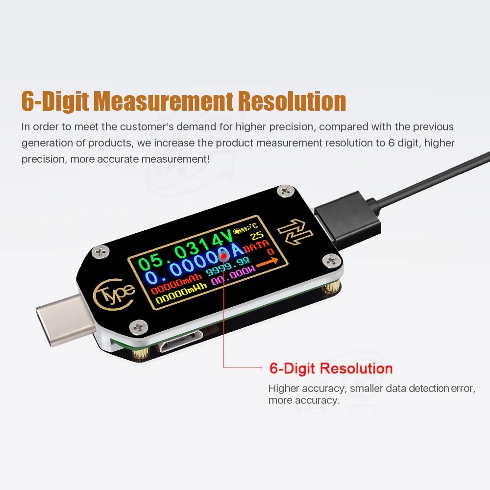 RD TC66C Type C PD Triger USB C 2 Way Voltmeter Ammeter Voltage 6