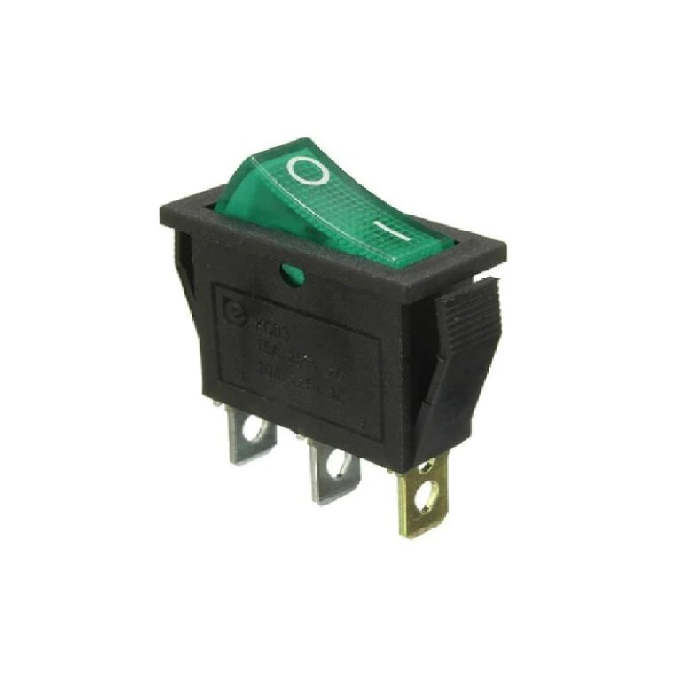 Rocker switch 16A 250V 3PIN Green led 1