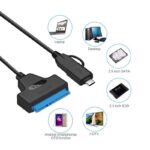 SATA3.0 to,  USB3.0/Type-c Two-inone,  External Hard Disk,  Data Cable-20CM